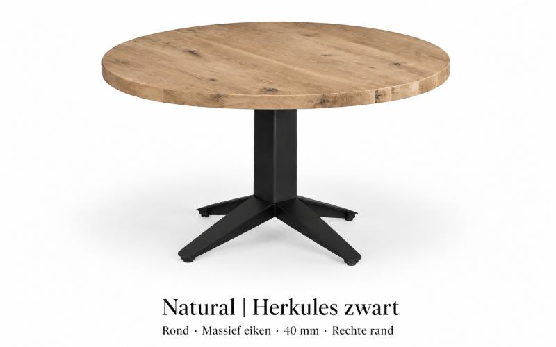 Ronde eiken eettafel 40 mm &ndash; zelf samenstellen